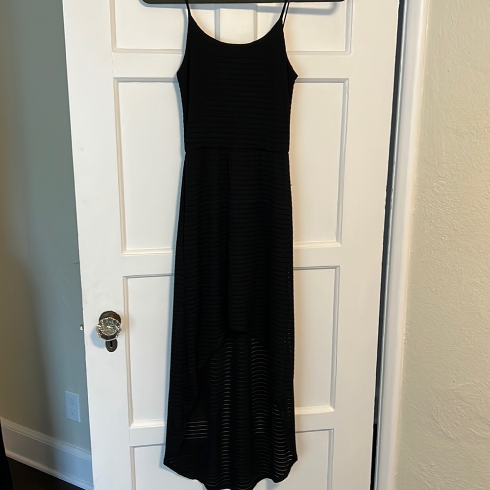 Aqua Black High-Low Dress